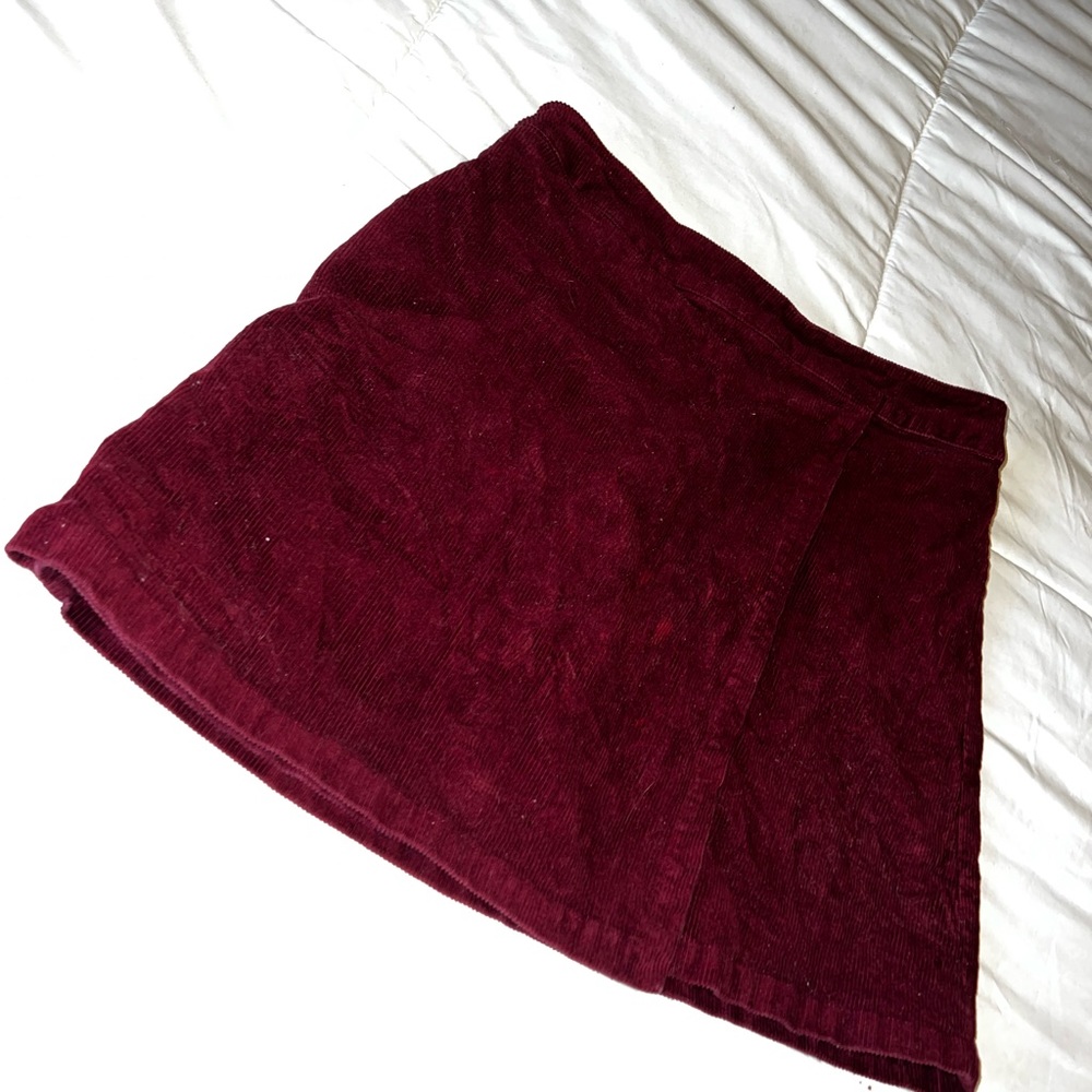 Burgundy mini skirt